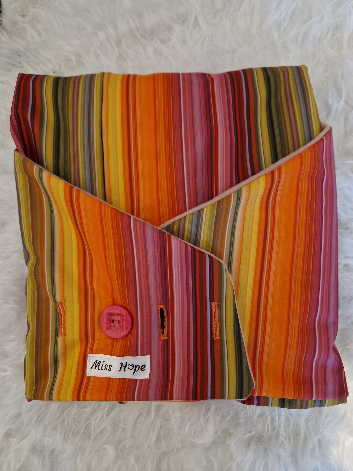 Schmale Streifen rosa-pink-gelb-grün-bunt Größe L