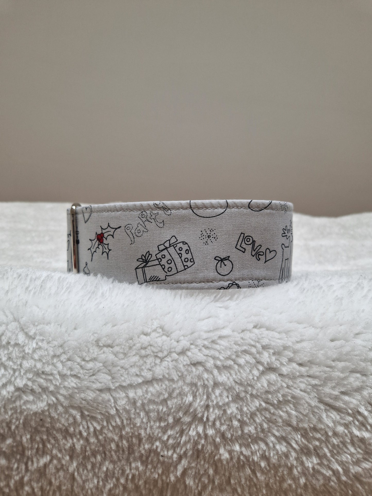 Weihnachten Zugstopp Halsband grau