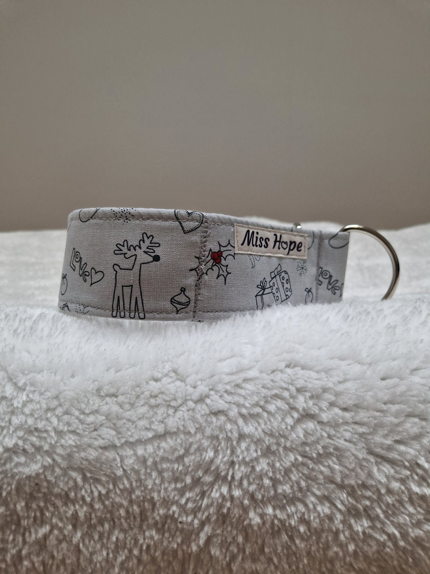 Weihnachten Zugstopp Halsband grau