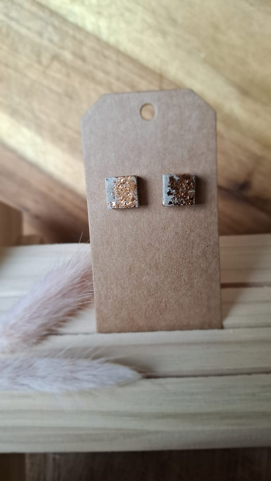 Beton Ohrstecker trifft auf kupfer