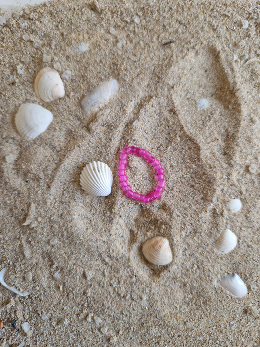 Fingerring pink glasig