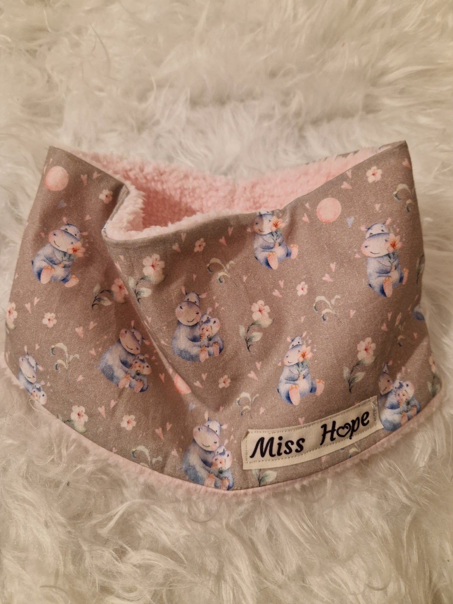 Loop mit Teddyplüsch Hippo