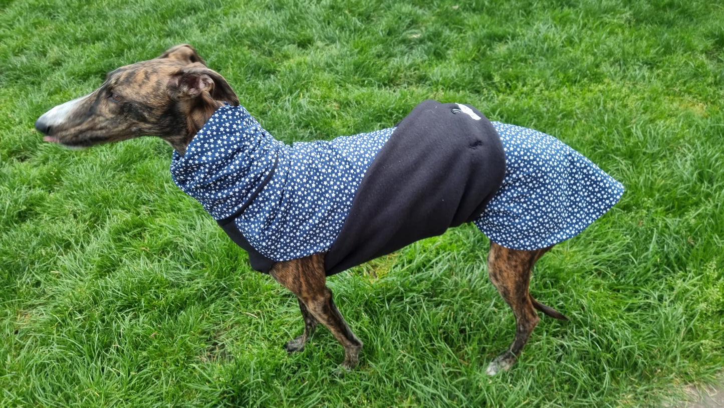 Fleece und Stoffmantel kleines Sternchen Größe M