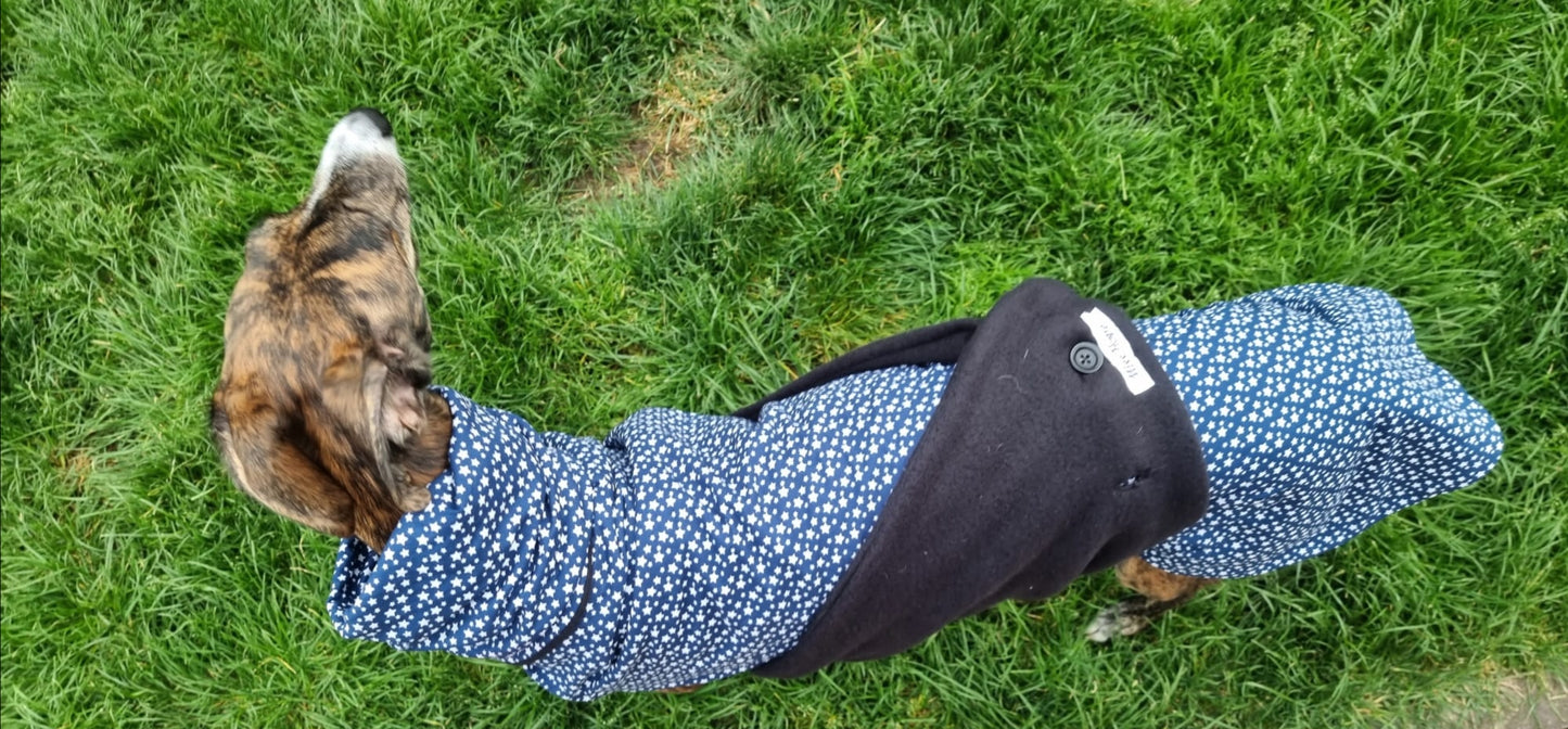 Fleece und Stoffmantel kleines Sternchen Größe M