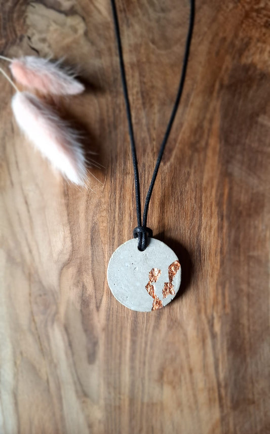 Beton Halskette mit Rosegold