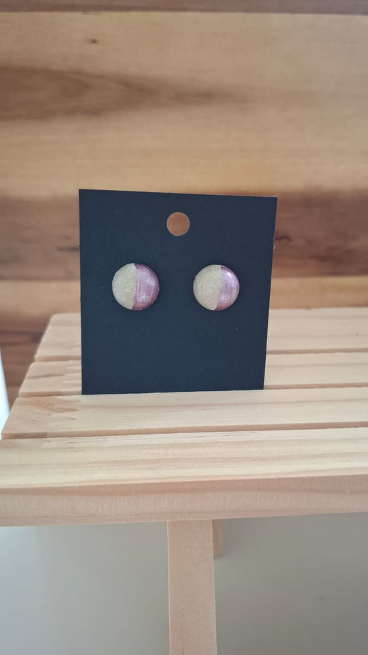 Beton Ohrringe rund trifft lila