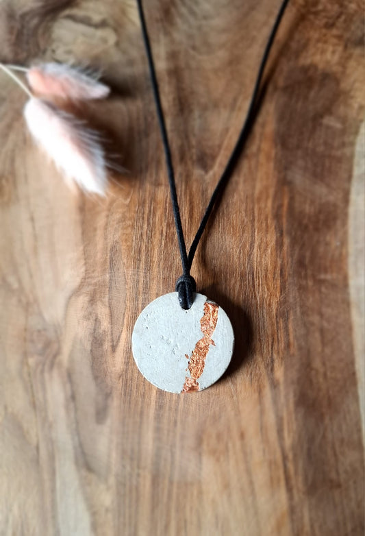 Beton Halskette mit Rosegold