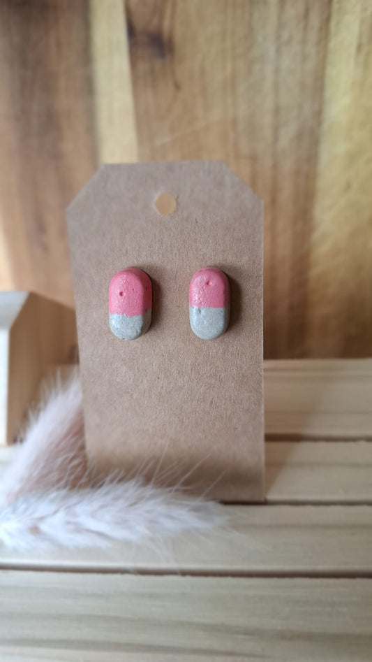 Beton Ohrstecker trifft auf Rosa