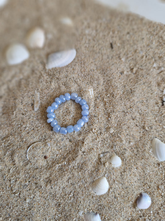 Fingerring blau glasig